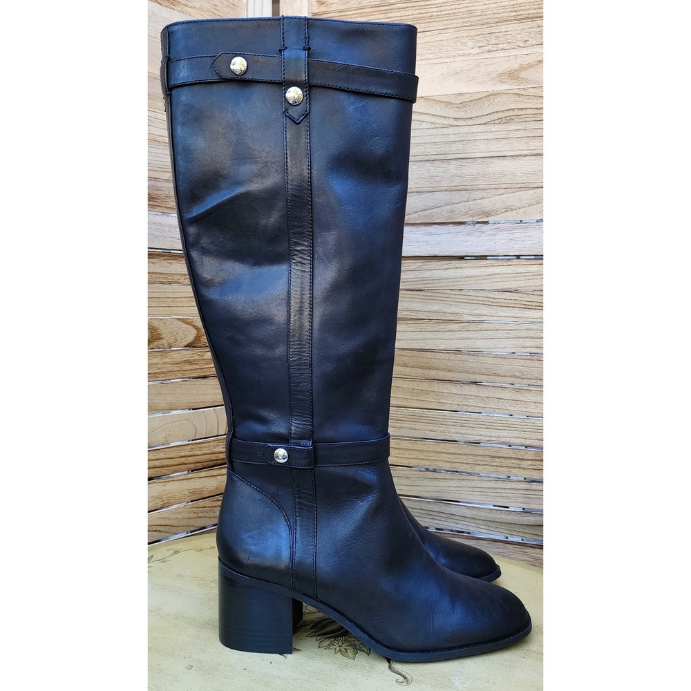Essex Lane Sz 9M Black Leather Knee High Fall Preppy Riding Boots Equestrian